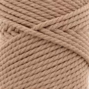 Cotton macramé cord spool 3 mm - Dark sand x50m