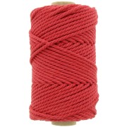 3mm Macramé cotton cord spool - Red x50m