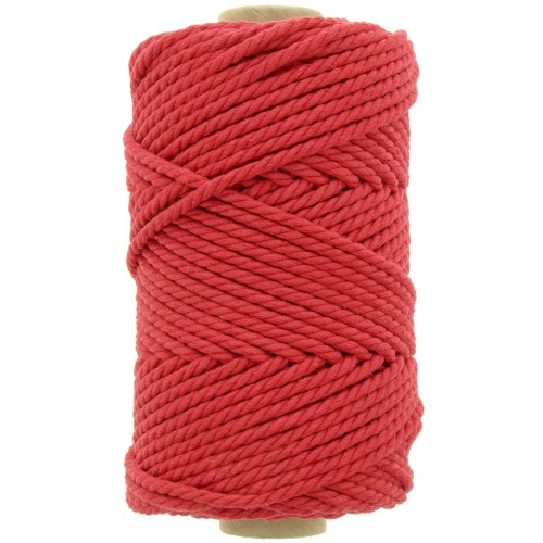 3mm Macramé cotton cord spool - Red x50m