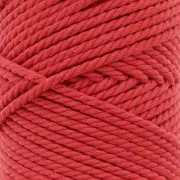 3mm Macramé cotton cord spool - Red x50m