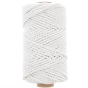 3mm Macramé cotton cord spool - White x50m