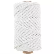 3mm Macramé cotton cord spool - White x50m