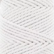 3mm Macramé cotton cord spool - White x50m