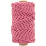 3mm Macramé cotton cord spool - Antique pink x50m