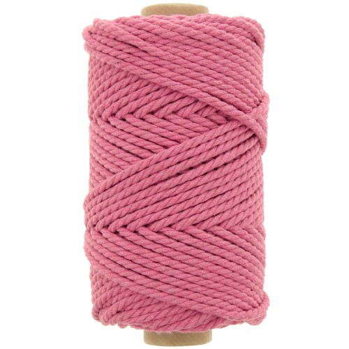 3mm Macramé cotton cord spool - Antique pink x50m