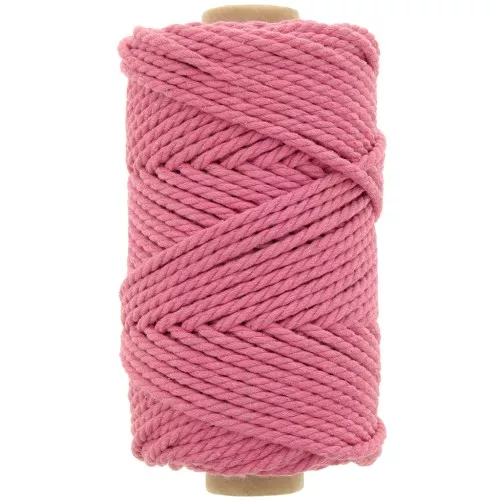 3mm Macramé cotton cord spool - Antique pink x50m