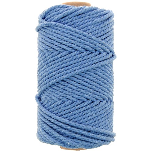 3mm Macramé cotton cord spool - Light Blue x50m