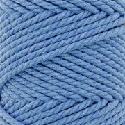 3mm Macramé cotton cord spool - Light Blue x50m