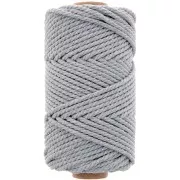 3mm Macramé cotton cord spool - Light Grey x50m