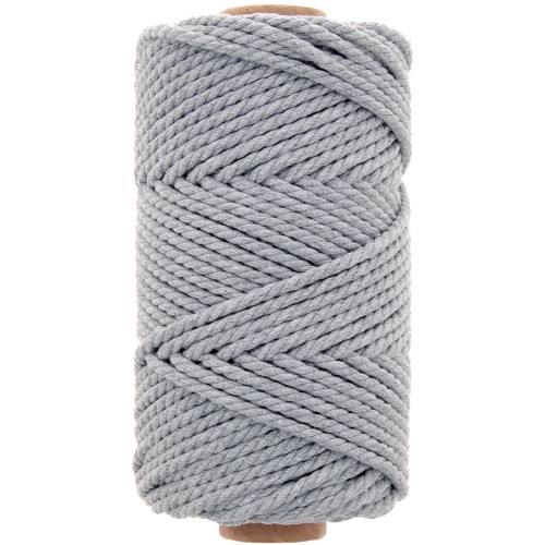 3mm Macramé cotton cord spool - Light Grey x50m