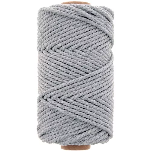 3mm Macramé cotton cord spool - Light Grey x50m