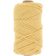 3mm Macramé cotton cord spool - Light Yellow x50m