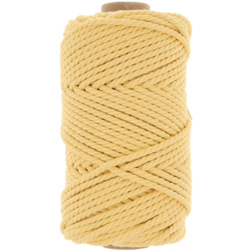 3mm Macramé cotton cord spool - Light Yellow x50m