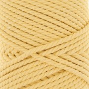 3mm Macramé cotton cord spool - Light Yellow x50m