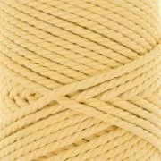 3mm Macramé cotton cord spool - Light Yellow x50m