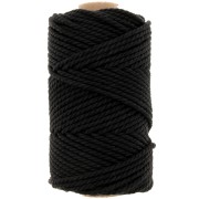 3mm Macramé cotton cord spool - Black x50m|raw }}
