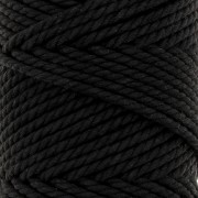 3mm Macramé cotton cord spool - Black x50m