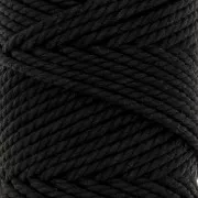 3mm Macramé cotton cord spool - Black x50m
