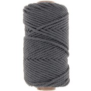 3mm Macramé cotton cord spool - Dark grey x50m|raw }}