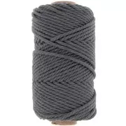 3mm Macramé cotton cord spool - Dark grey x50m
