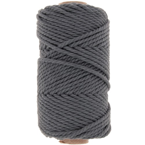 3mm Macramé cotton cord spool - Dark grey x50m