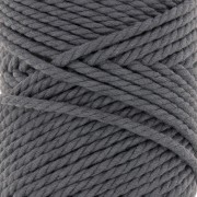3mm Macramé cotton cord spool - Dark grey x50m
