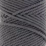 3mm Macramé cotton cord spool - Dark grey x50m
