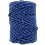 Bobine de cordon en coton pour macramé 5 mm - Bleu nuit x50m