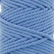 5mm Macramé Cotton Cord Spool - Light Blue x50m