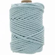 Bobine de cordon en coton pour macramé 5 mm - Celeste x50m
