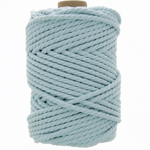 Spool of 5mm cotton cord for macramé - Celeste  x50m