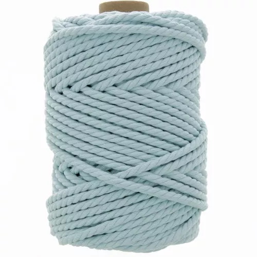 Spool of 5mm cotton cord for macramé - Celeste  x50m