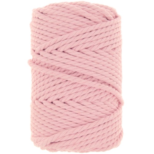 Spool of 5mm cotton cord for macramé - Baby Pink x50m