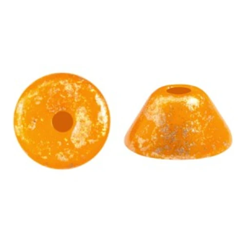 4x2mm Konos® Glass Beads by Puca® - Frost Tangerine Gold Splash x10g