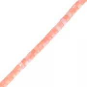 4x2mm dyed mother of pearl Heishi roundel beads - Light orange x39cm