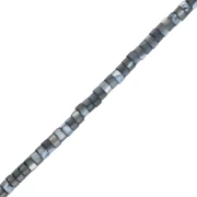 Rondelle beads Heishi dyed mother-of-pearl 4x2.5 mm - Grey green x39cm