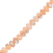 6x4mm Round Heishi beads - dyed mother of pearl - Light Orange x38cm
