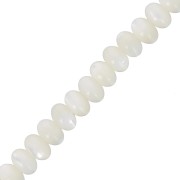 Rondelle beads - Heishi dyed mother-of-pearl 6x4 mm - Ivory x39cm