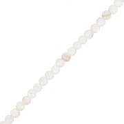 2.5mm Round dyed mother of pearl beads - White x37cm
