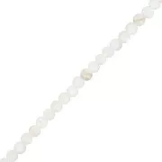 2.5mm Round dyed mother of pearl beads - White x37cm