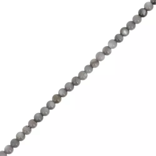 2.5mm Round dyed mother of pearl beads - Dark Grey x38cm