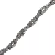 2.5mm Round dyed mother of pearl beads - Dark Grey x38cm