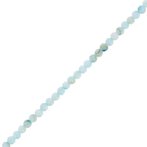 2.5mm Round dyed mother of pearl beads - Mint x38cm