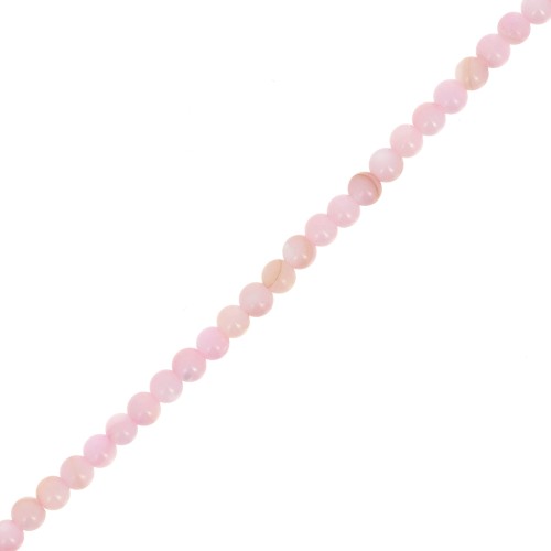 2.5mm Round dyed mother of pearl beads - Light Pink x38cm