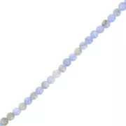 2.5mm Round dyed mother of pearl beads - Blue x38cm