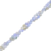 2.5mm Round dyed mother of pearl beads - Blue x38cm