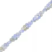 2.5mm Round dyed mother of pearl beads - Blue x38cm
