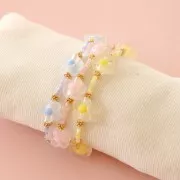 2.5mm Round dyed mother of pearl beads - Blue x38cm