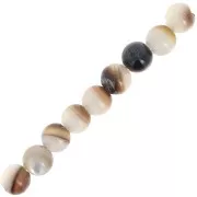 3mm Mother of Pearl Round Beads - Natural x25