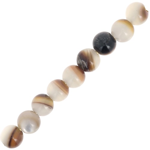 3mm Mother of Pearl Round Beads - Natural x25